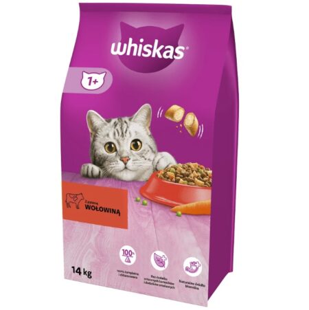 WHISKAS Adult Felnőtt marhahús és répa 14kg